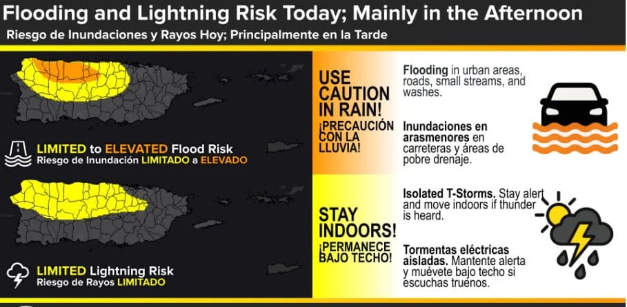 Riesgo de inundaciones para el norte de la isla este domingo 