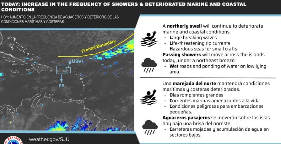 Frente frío afecta Puerto Rico en nochebuena 