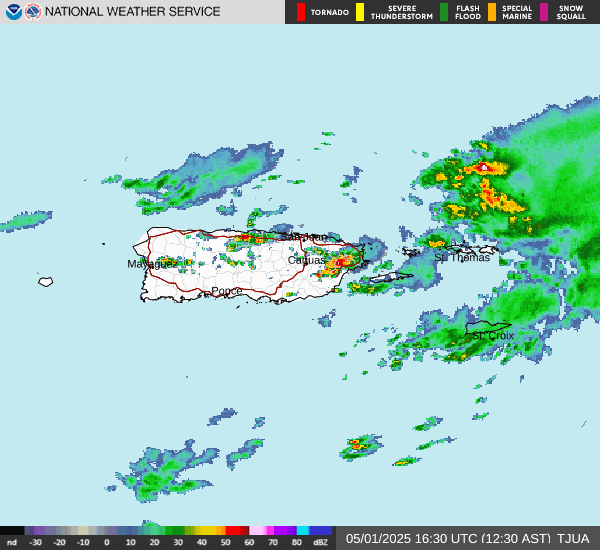 Advertencia de inundaciones para la zona norte y este de Puerto Rico