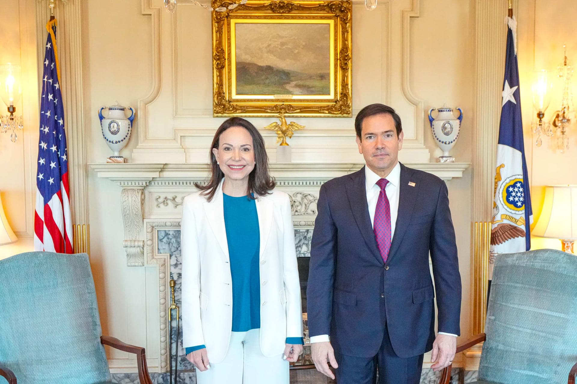 María Corina Machado califica de "excelente" su reunión con Marco Rubio