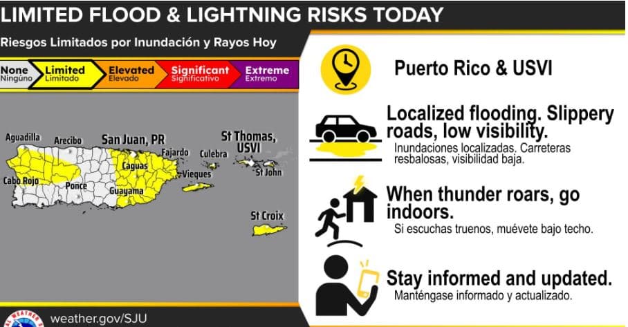Aguaceros y tronadas dispersas en el Black Friday