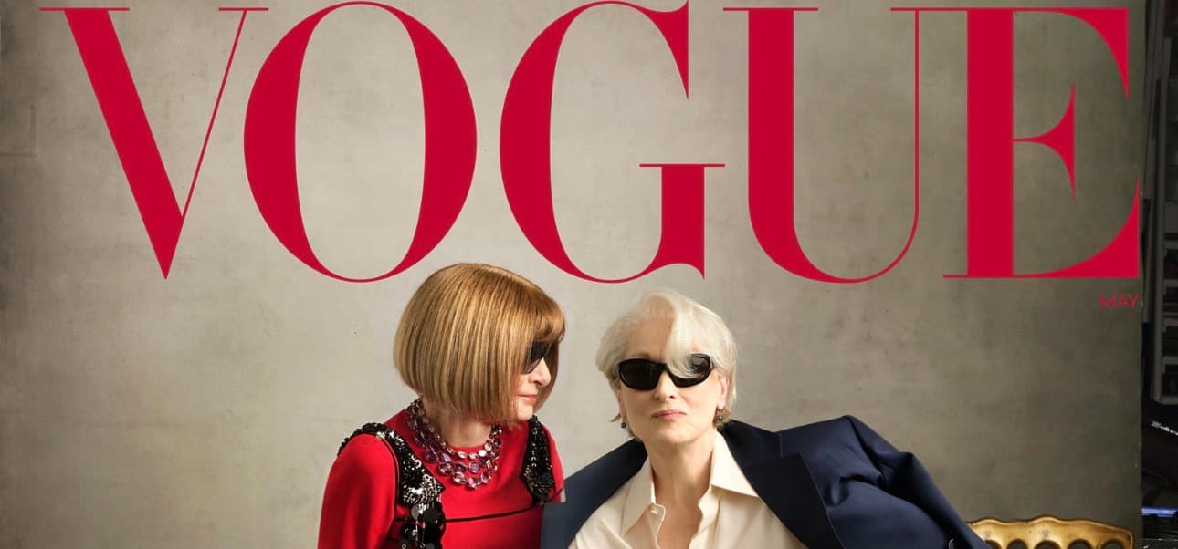 Meryl Streep, como Miranda, y Anna Wintour protagonizan la portada de Vogue para mayo