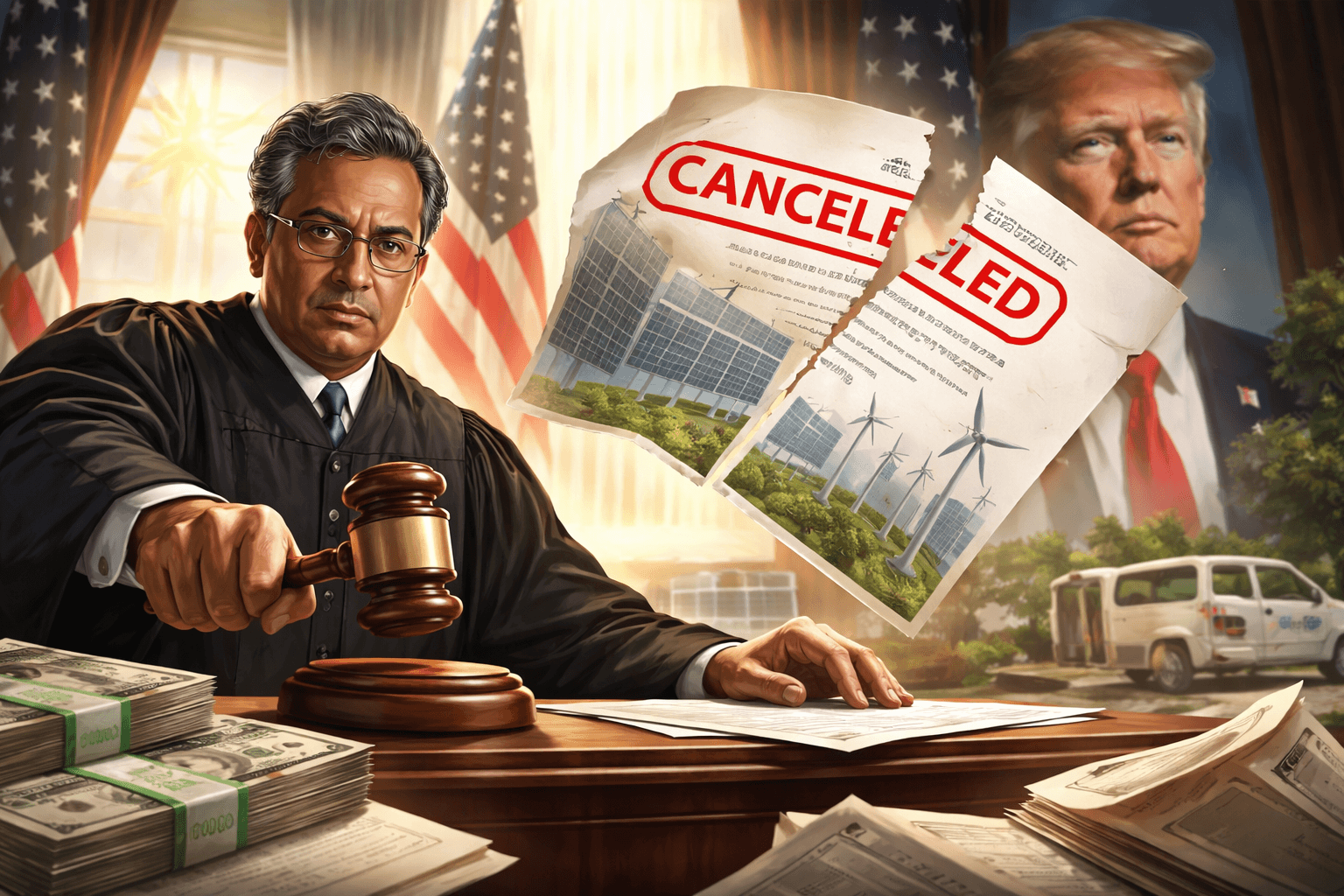 Juez declara ilegal cancelación de ayudas del Gobierno Trump para proyectos de energía