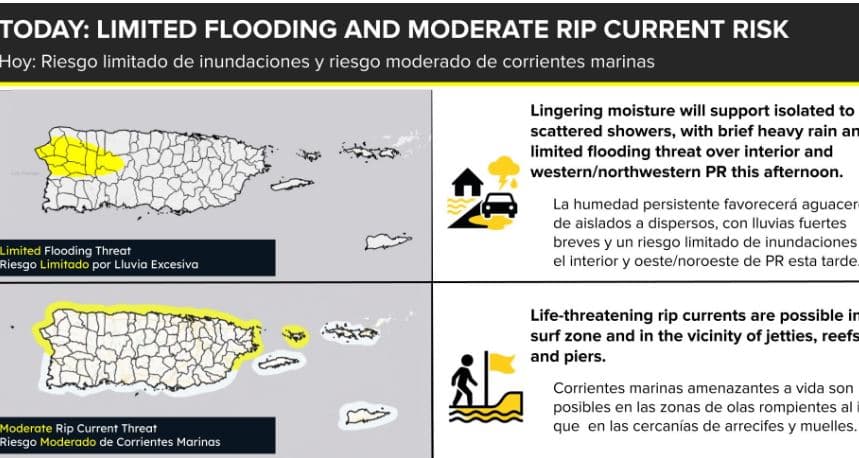 Aguaceros vespertinos para este sábado