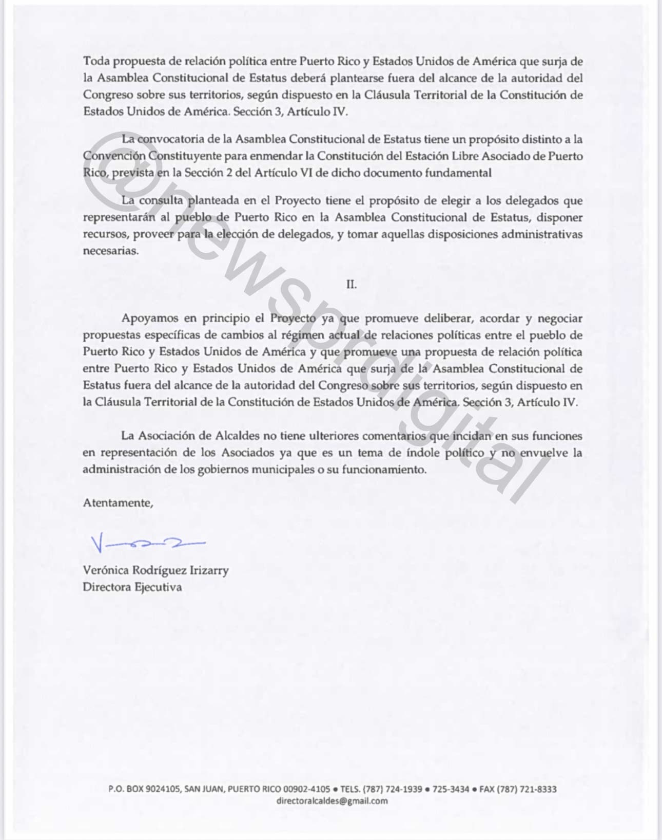Segunda parte de la carta.