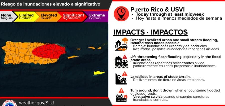 Alerta de inundaciones para este lunes