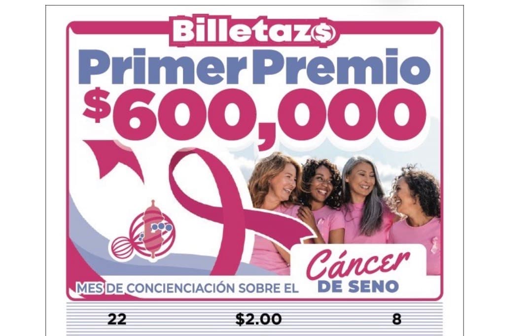 Lotería anuncia venta del Billetazo dedicado al Mes de la Concienciación sobre el Cáncer de Seno