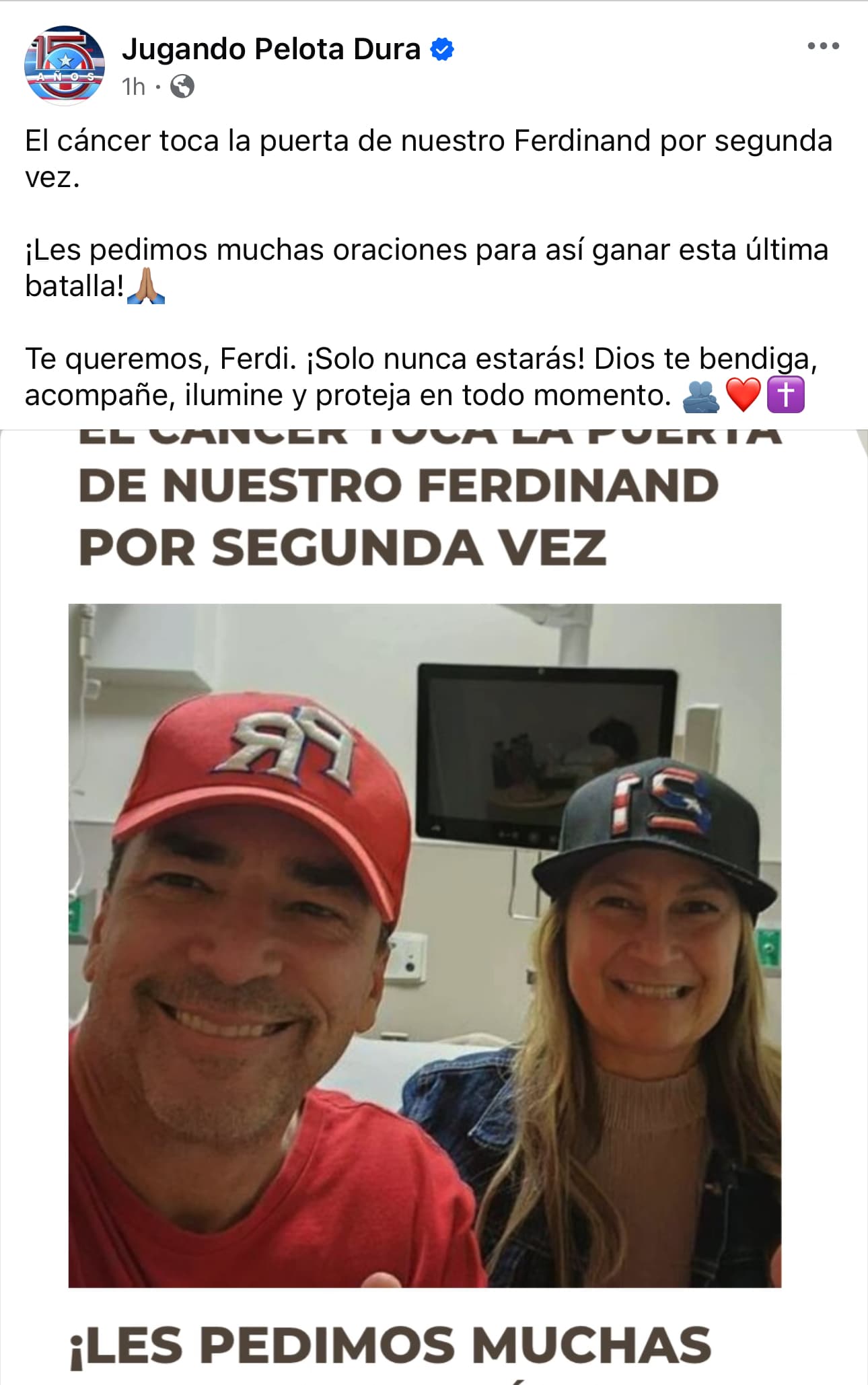 Publicación del anuncio en las redes sociales.