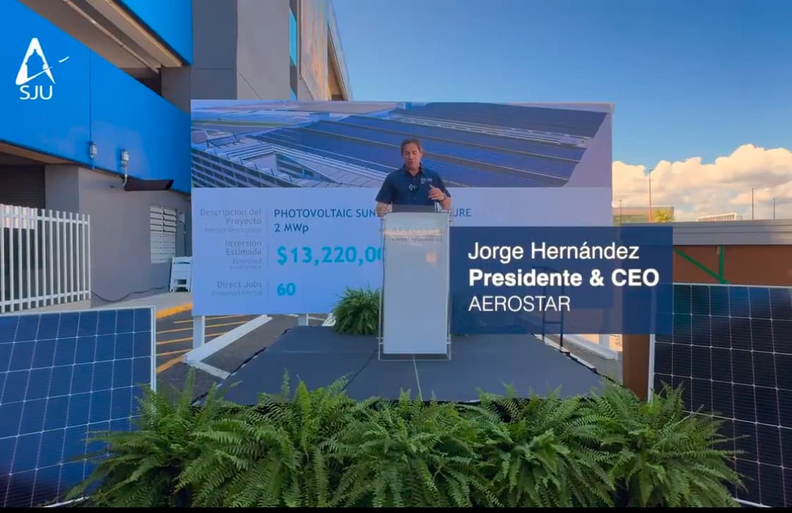 Aeropuerto internacional Luis Muñoz Marín instala placas solares 