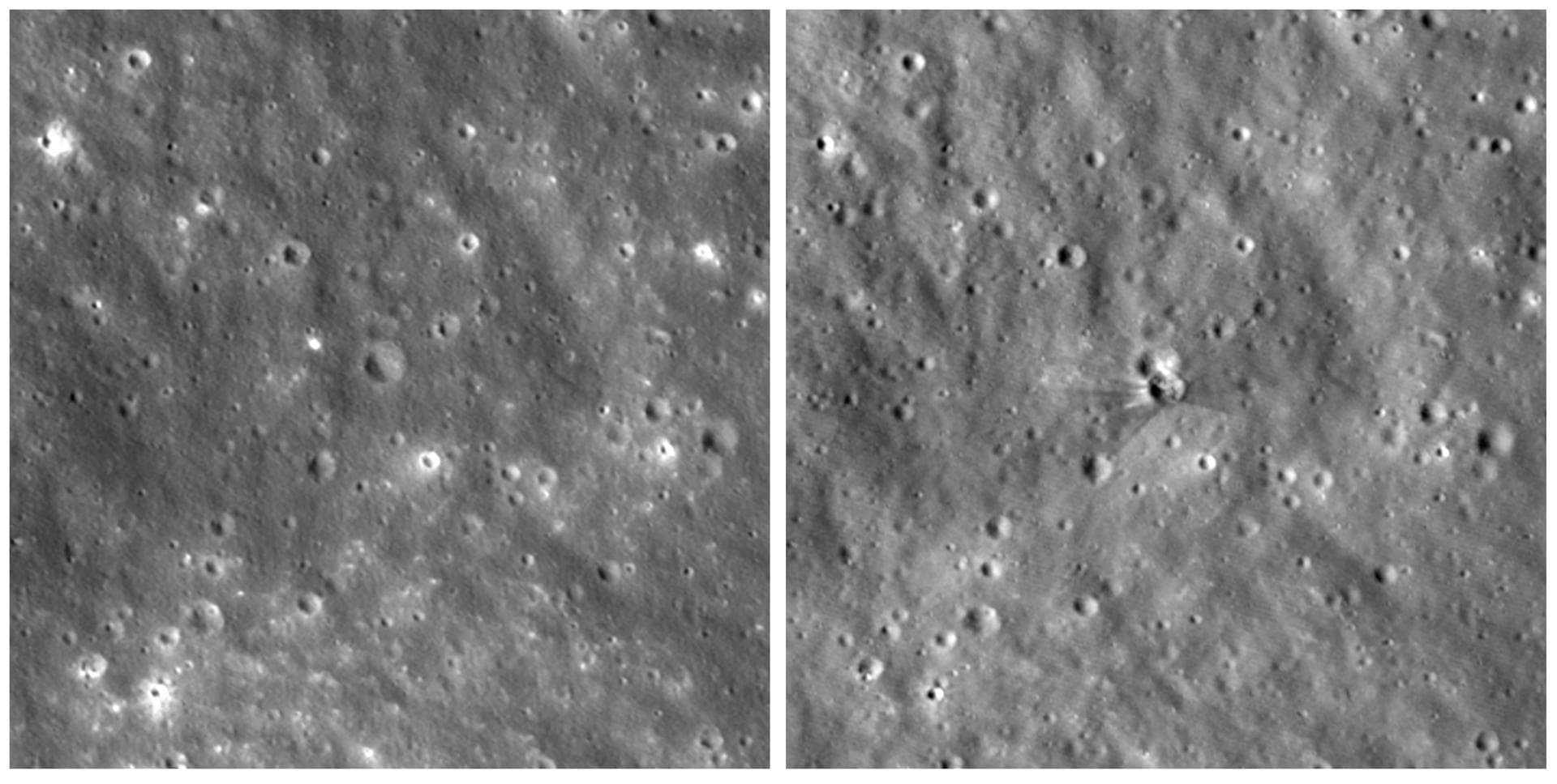 La NASA muestra el cráter causado por impacto de restos de una nave de SpaceX en la Luna