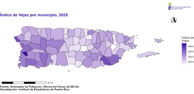 Puerto Rico tiene 237 adultos mayores por cada 100 menores de 15 años
