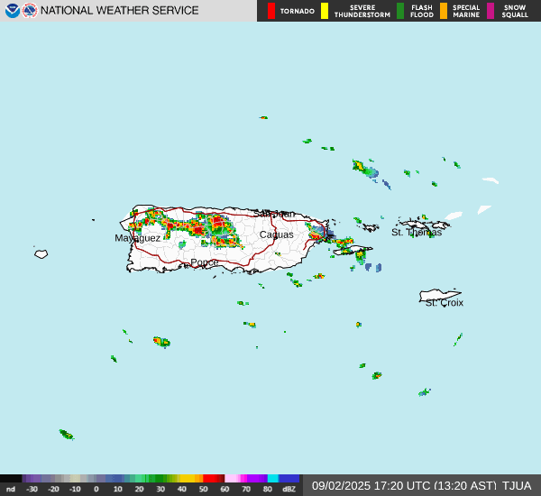 Fuertes tronadas afectan municipios del norte e interior de Puerto Rico