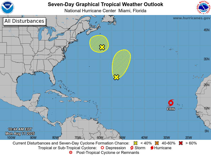 Se forma la tormenta tropical Erin en el atlántico 