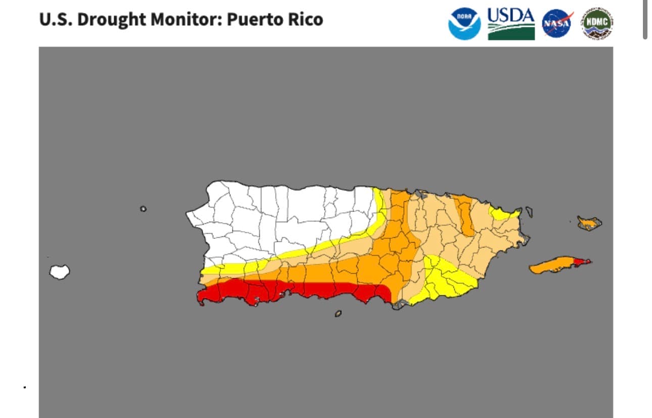 Sequía extrema retrocede a 9.3% en Puerto Rico