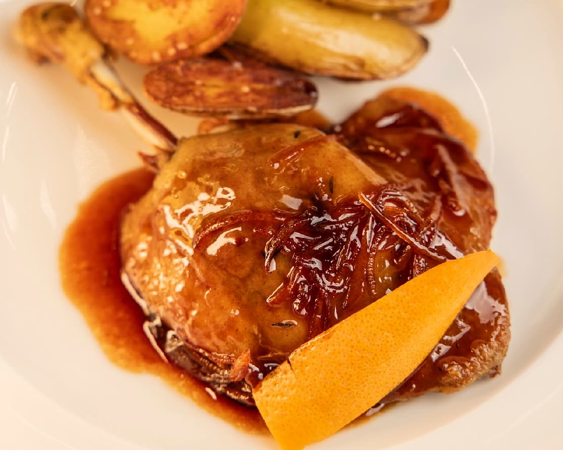 Canard confit à l’orange.