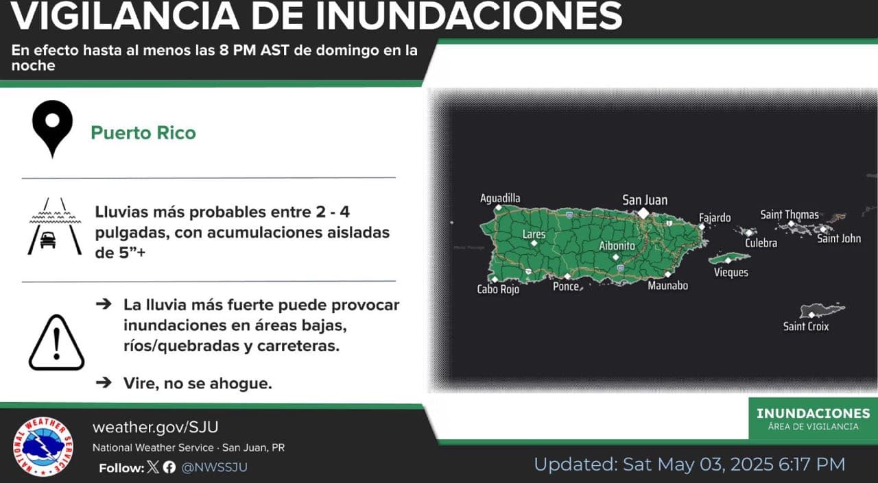 Hasta el domingo en la noche la vigilancia de inundaciones