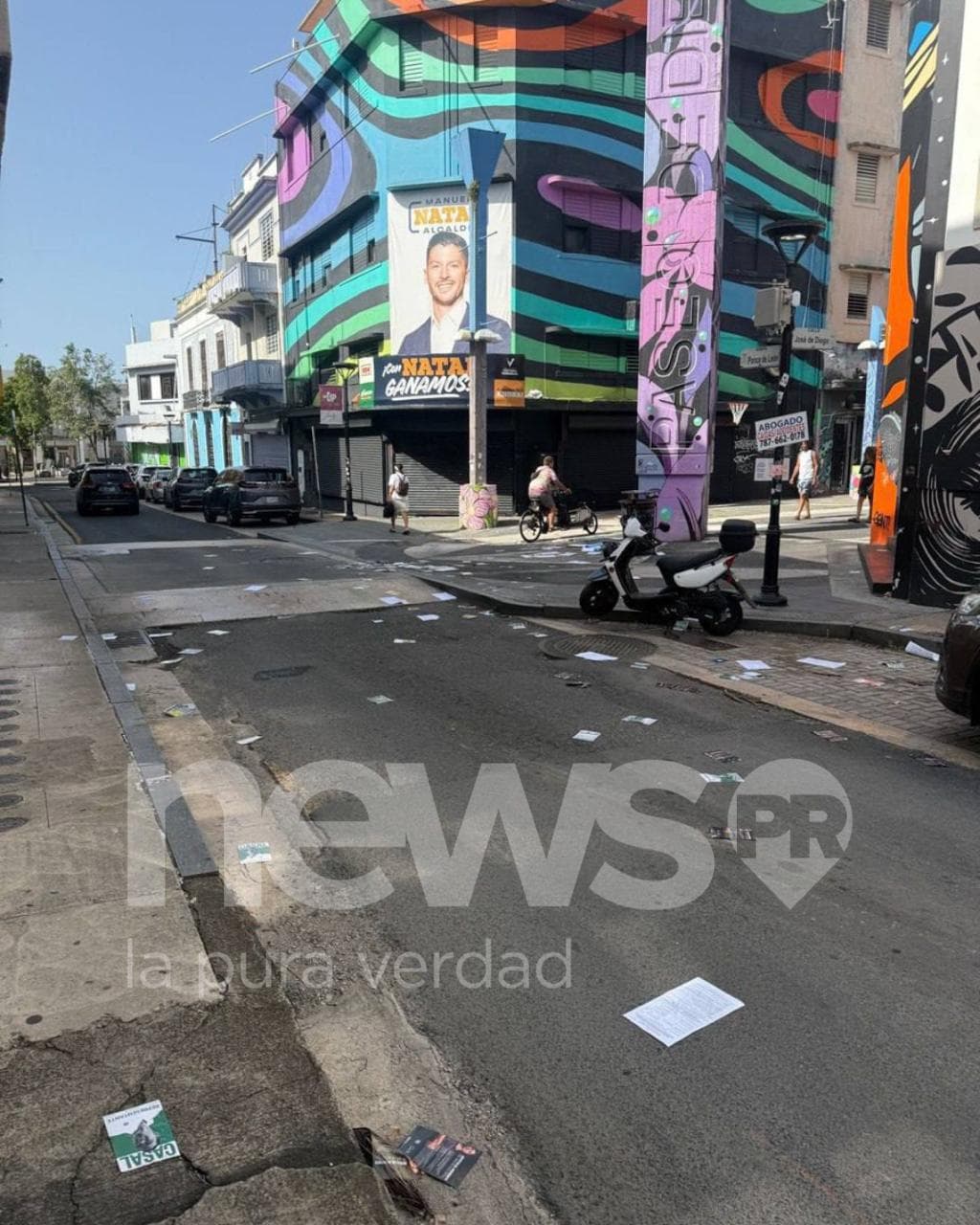 Comité de Victoria Ciudadana desecha material electoral en el Paseo De Diego y causa “reguero” en las calles