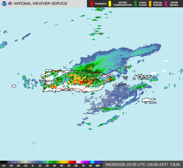 Comerío bajo aviso de inundaciones repentinas y múltiples municipios en riesgo de inundaciones