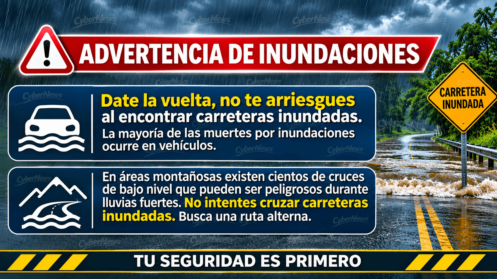 14 municipios bajo advertencias de inundaciones