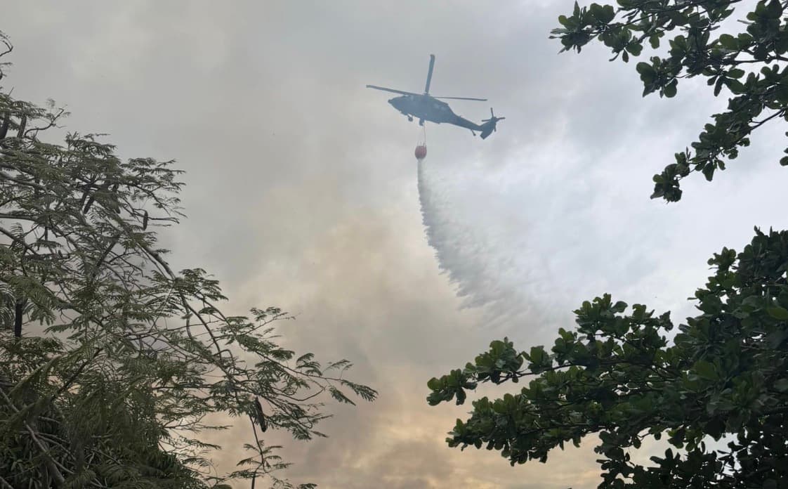 Guardia Nacional activa apoyo aéreo por incendios en Vega Baja
