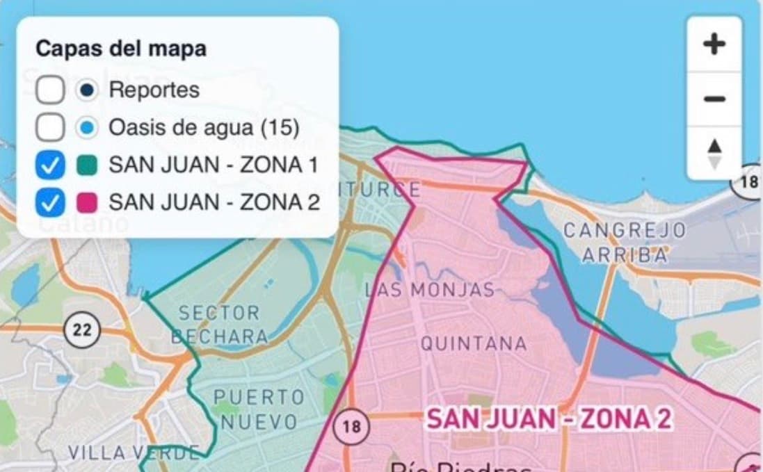 San Juan añade mapa y horarios de racionamiento a RepórtaloSJ