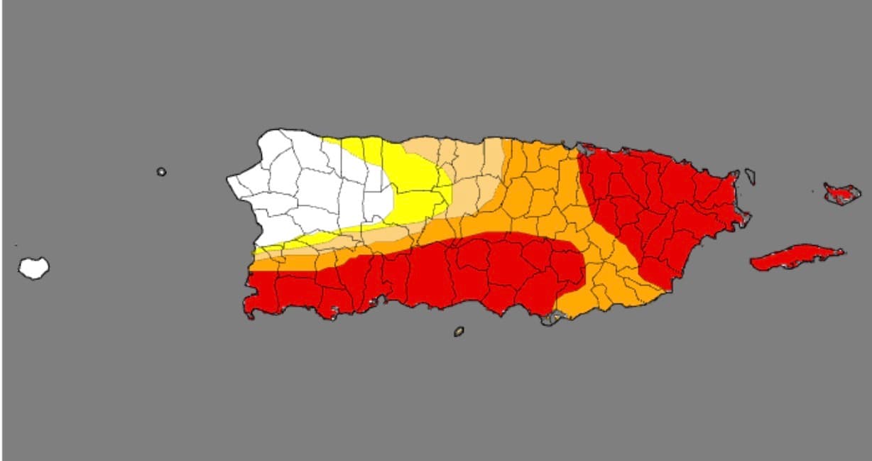Sequía extrema ya cubre casi la mitad de Puerto Rico