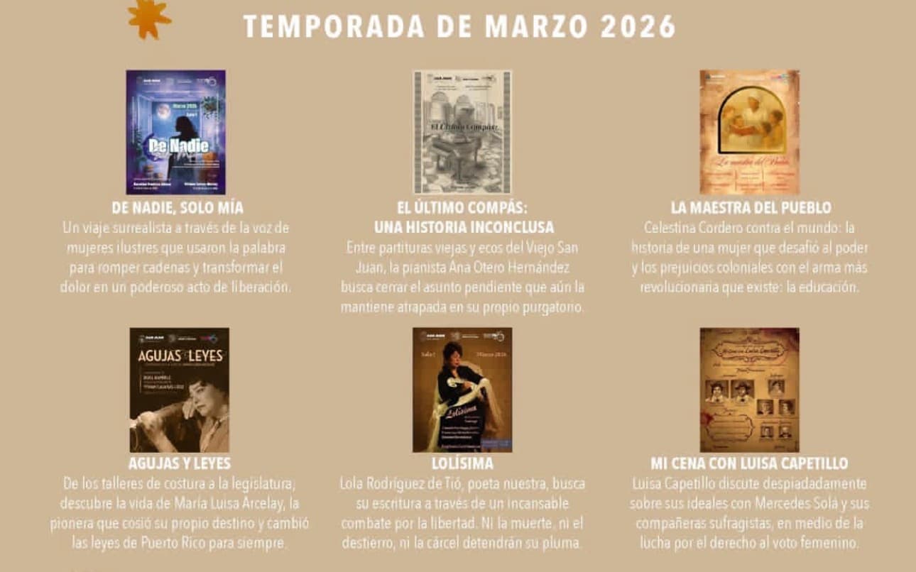 Teatro en 15 minutos presenta temporada de marzo inspirada en mujeres ilustres puertorriqueñas