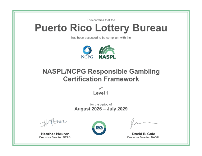 Las Loterías de Puerto Rico obtienen importante certificación internacional en juego responsable