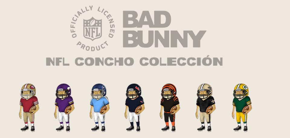 La NFL y Bad Bunny anuncian colección que combina fútbol americano, música y cultura