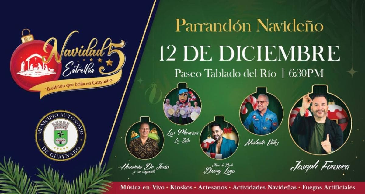 Guaynabo invita al gran Tercer Parrandón Navideño en el Paseo Tablado del Río