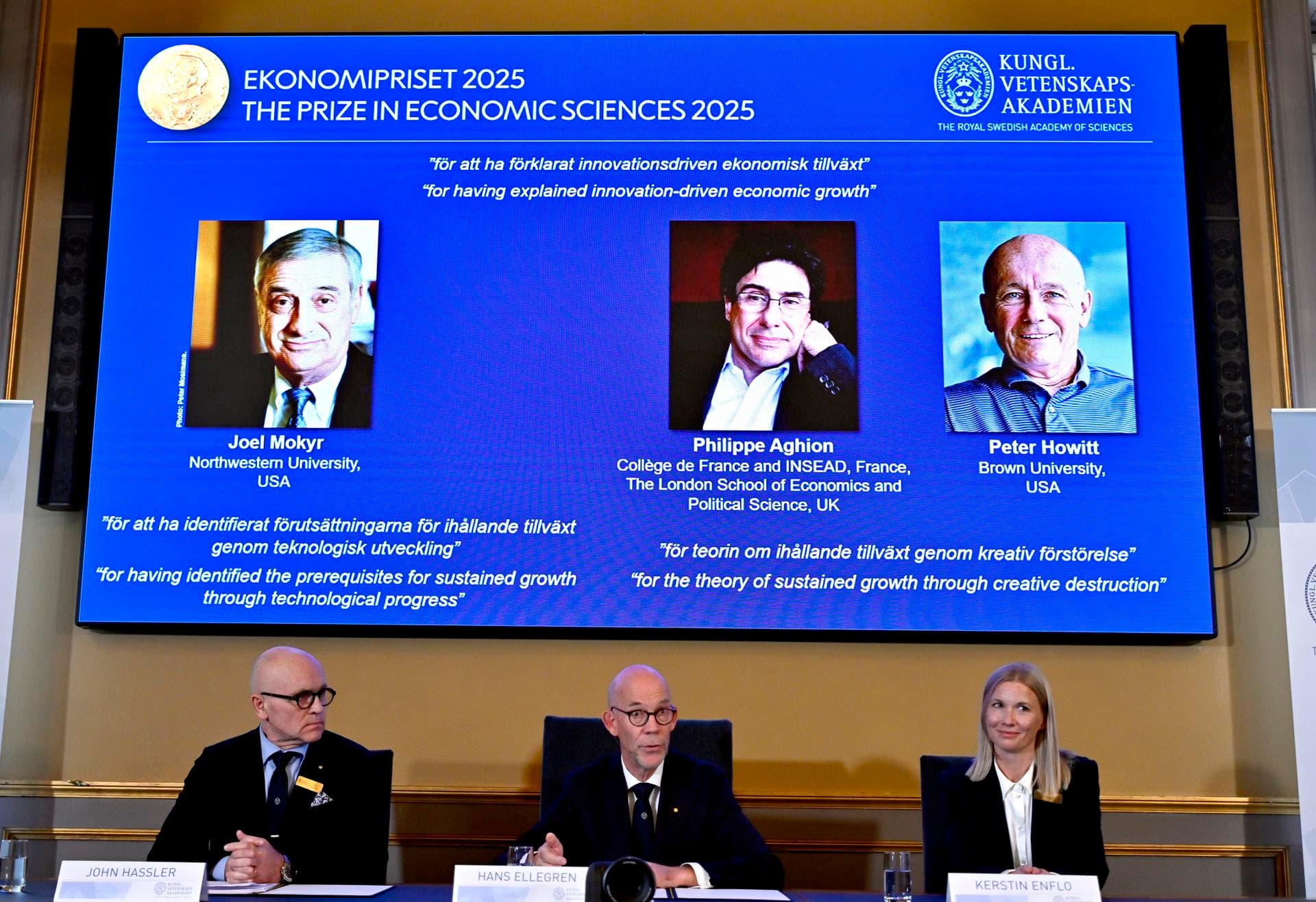 Nobel de Economía por mostrar cómo la tecnología puede impulsar el crecimiento económico sostenido