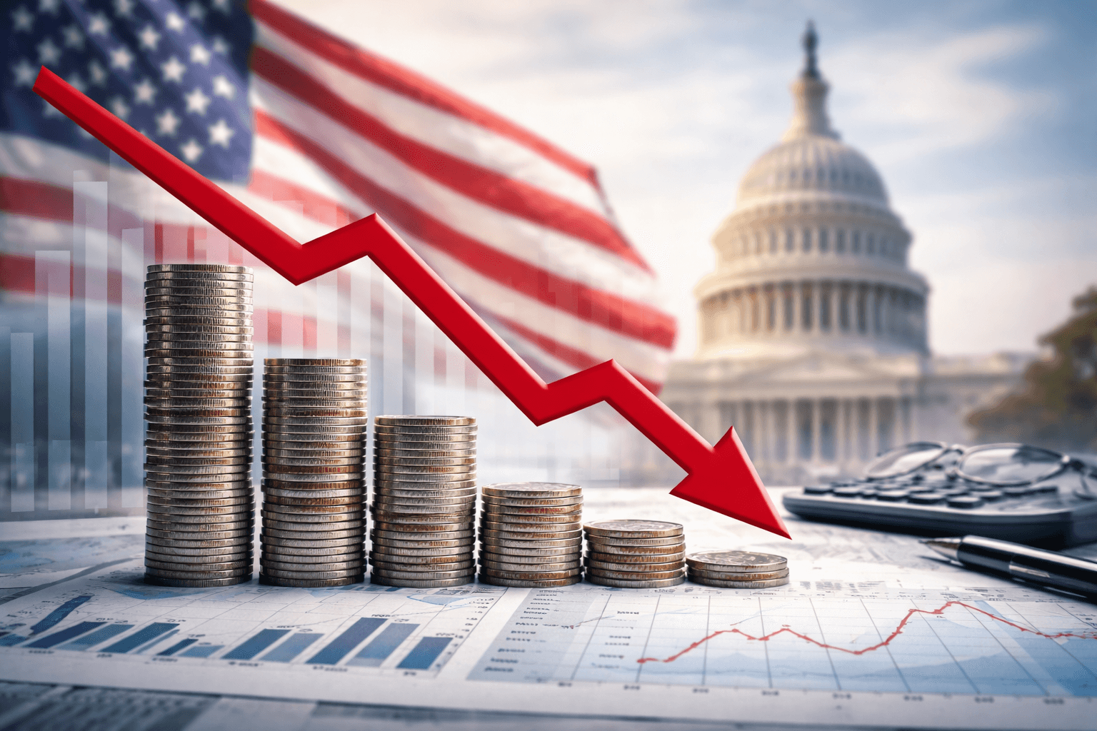 El PIB de EE.UU. solo creció un 0.4% en último trimestre de 2025